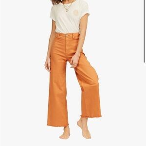 Billabong Free Fall High Rise Wide Leg Pant, Sz 27, Orange